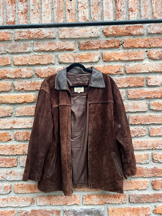 CHAMARRA GAMUZA COLOR CAFÉ TALLA G