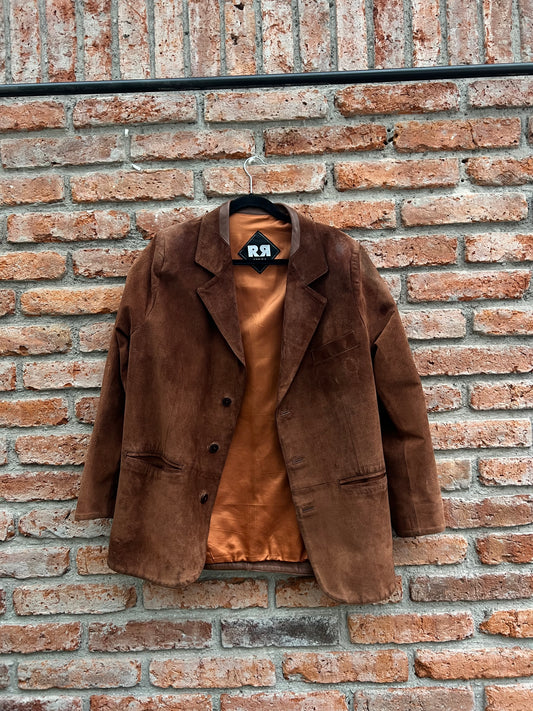 BLAZER ZERRA GAMUZA COLOR CAFÉ TALLA M