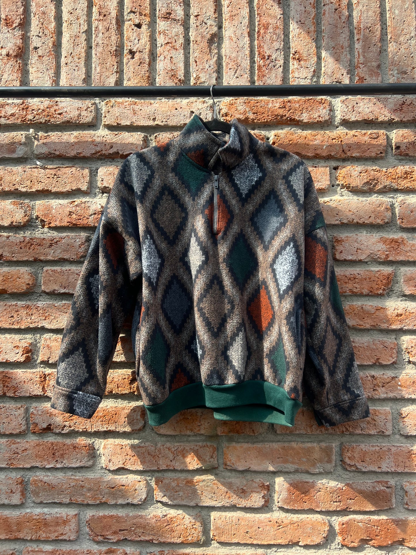 Chamarra vintage café rombos