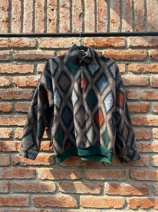 Chamarra vintage café rombos